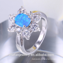 Synthetic fire opal ring silver jewelry from India latest products 2018 OEM wholesale price